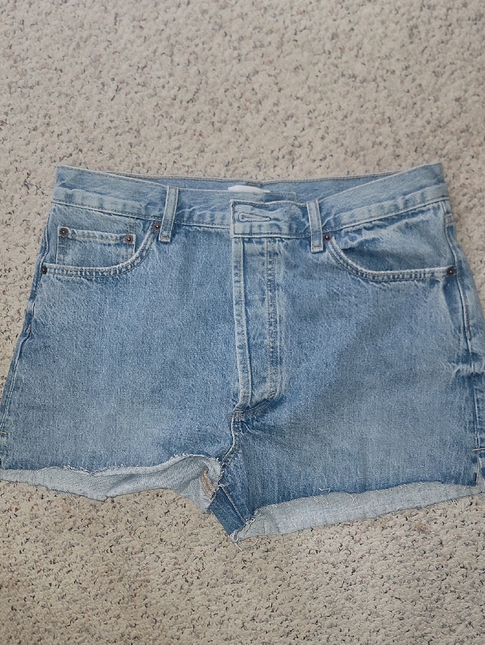 nuuds Light Blue Denim Cutoff Shorts